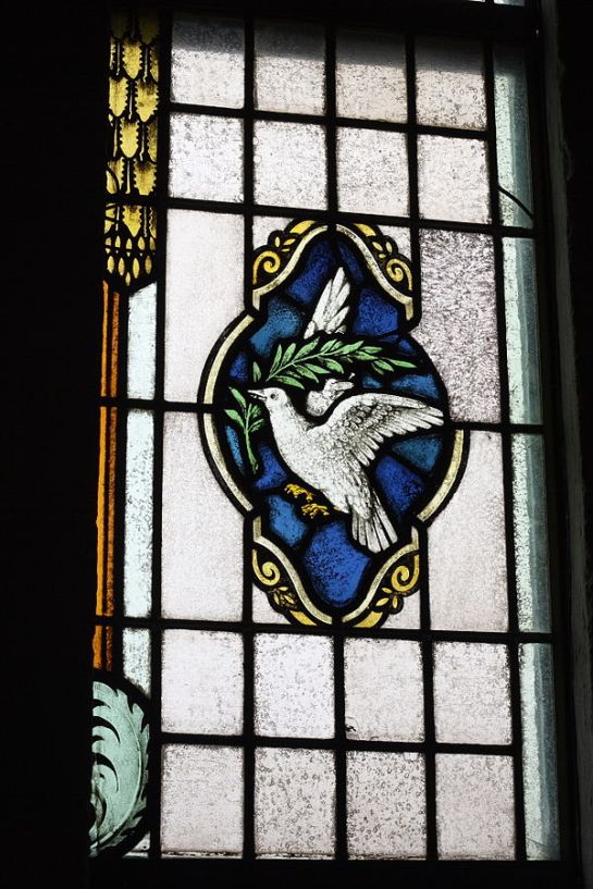 White Dove With Olive Branch - Stained Glass ©WikiC