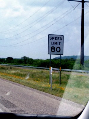 West Texas Speed Limit sign from phone camera 5-7-15